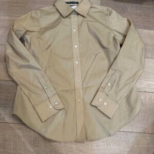 DEVON & JONES WOMENS TAN LONG SLEEVE BUTTON SHIRT MEDIUM NWOT
